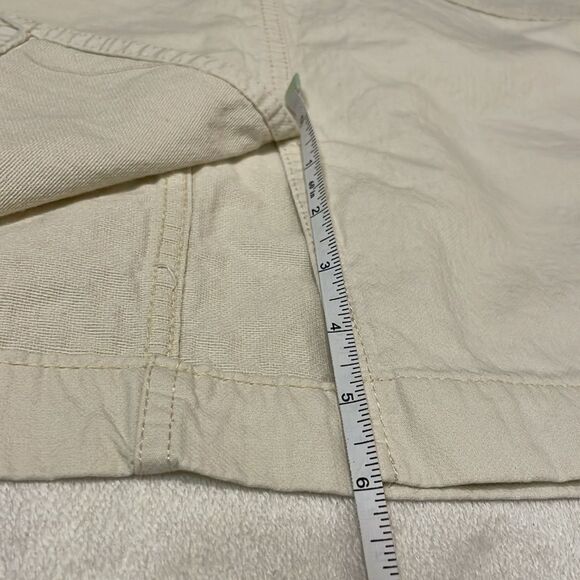 J. Crew- Midi Front Slit Light Khaki Skirt w/ Large Pockets 100% Cotton- Size 12 - Picture 6 of 9